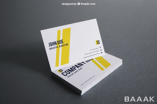 کارت-ویزیت-زیبا-و-جذاب-White-yellow-business-card-mockup_1845527