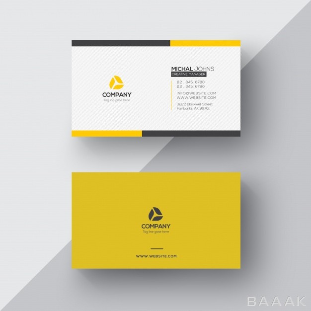 کارت-ویزیت-خلاقانه-White-yellow-business-card_1200572
