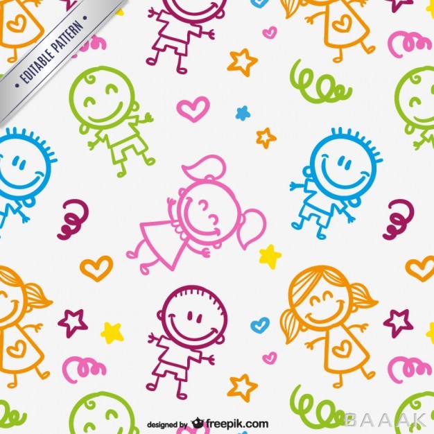پترن-زیبا-و-خاص-Kids-drawings-pattern_548947139