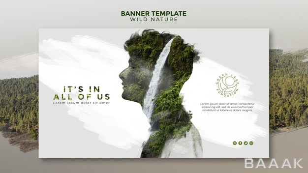 بنر-زیبا-Wild-nature-man-with-waterfall-design-banner-template_801604261