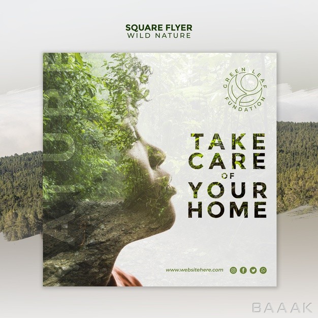 تراکت-خاص-Wild-nature-take-care-your-home-square-flyer_741541701
