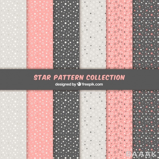 پترن-جذاب-Pink-white-black-star-pattern-set_289918066