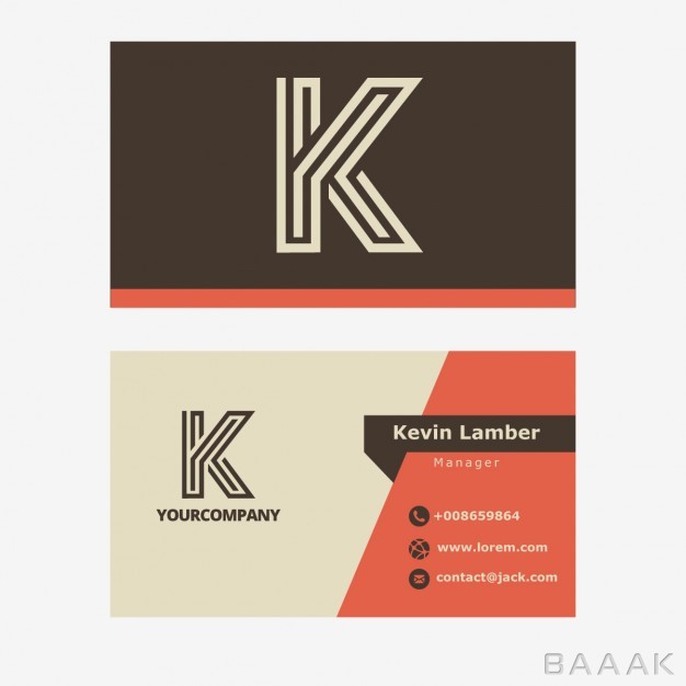 کارت-ویزیت-جذاب-و-مدرن-Vintage-brown-business-card-with-k-letter_845498