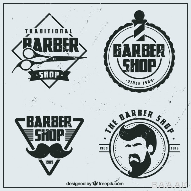 لوگو-مدرن-Vintage-flat-barber-shop-logos_839598