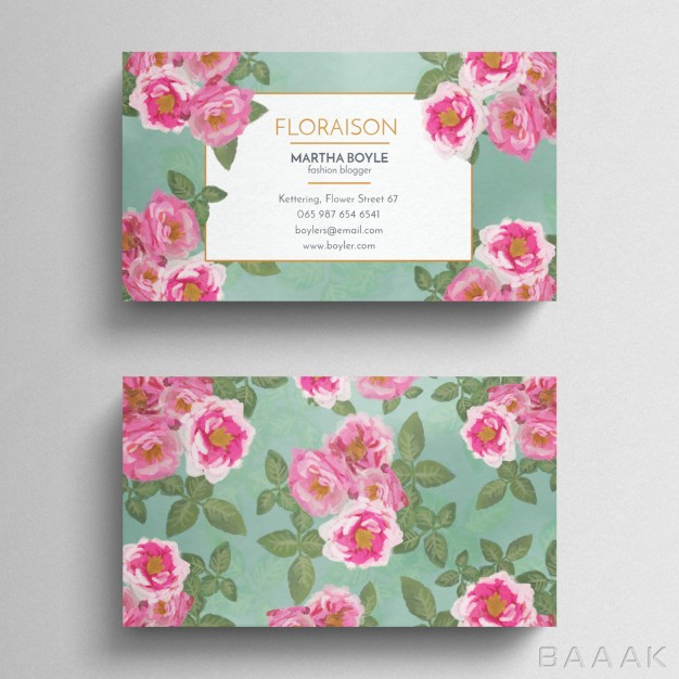 کارت-ویزیت-فوق-العاده-Vintage-floral-business-card-template_2785578