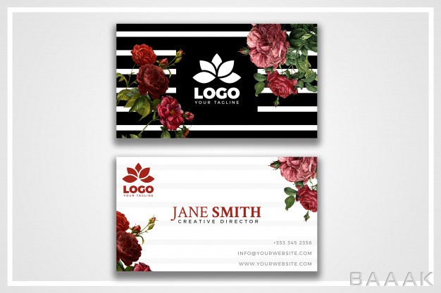 کارت-ویزیت-مدرن-و-خلاقانه-Vintage-flowers-psd-business-card-template_3403630