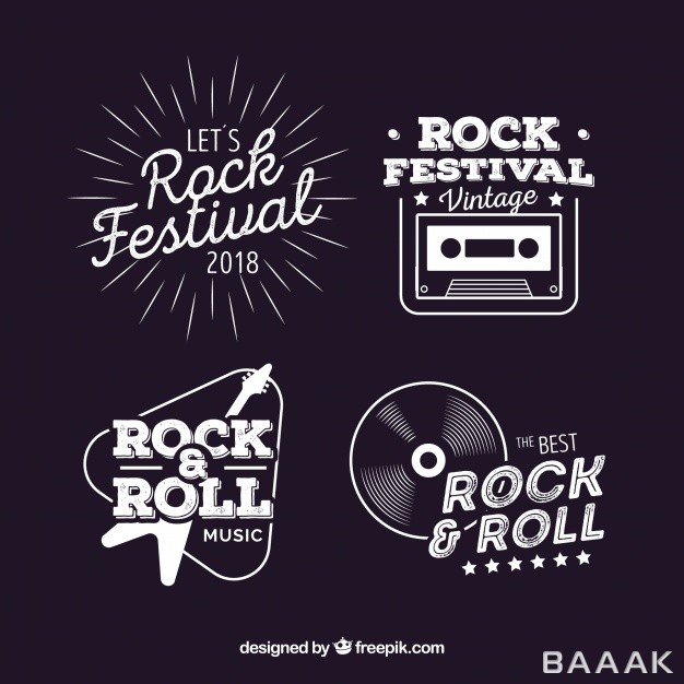 لوگو-زیبا-Vintage-pack-rock-logos_2339299