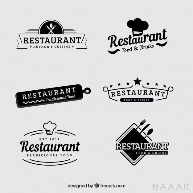 لوگو-جذاب-و-مدرن-Vintage-set-retro-restaurant-logos_1231574