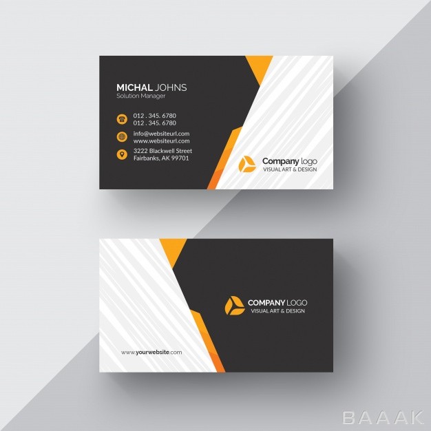 کارت-ویزیت-پرکاربرد-Black-business-card-with-orange-details_1200588