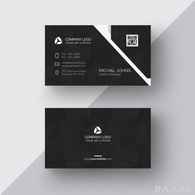 کارت-ویزیت-خاص-و-خلاقانه-Black-business-card-with-silver-details_1200580