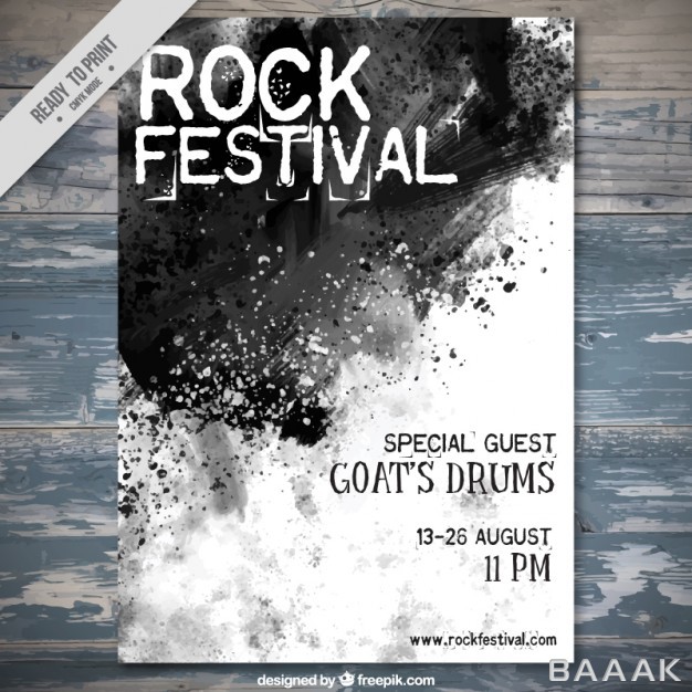 تراکت-زیبا-Black-watercolor-splashes-rock-festival-flyer_502896765