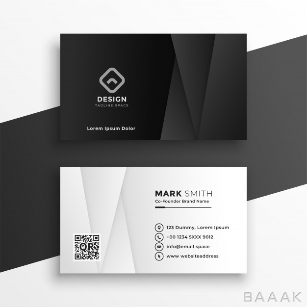 کارت-ویزیت-خاص-Black-white-geometric-business-card-design-template_5600680
