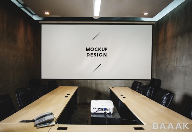 موکاپ-پرکاربرد-Blank-white-projector-screen-mockup-meeting-room_374969312