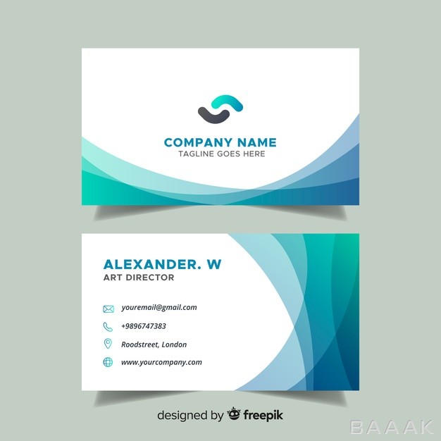 کارت-ویزیت-جذاب-و-مدرن-Flat-abstract-business-card-template_940628963