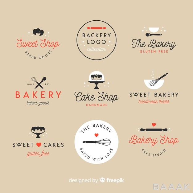 لوگو-زیبا-و-خاص-Flat-bakery-logos_521337775