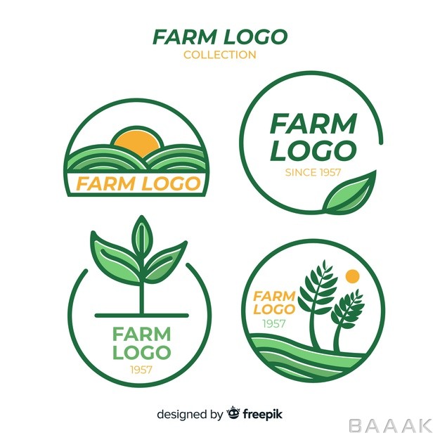 لوگو-خاص-Flat-farm-logo-collection_4563384