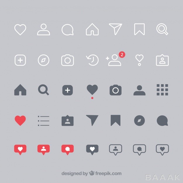 آیکون-زیبا-و-جذاب-Flat-instagram-icons-notifications-set_823710480