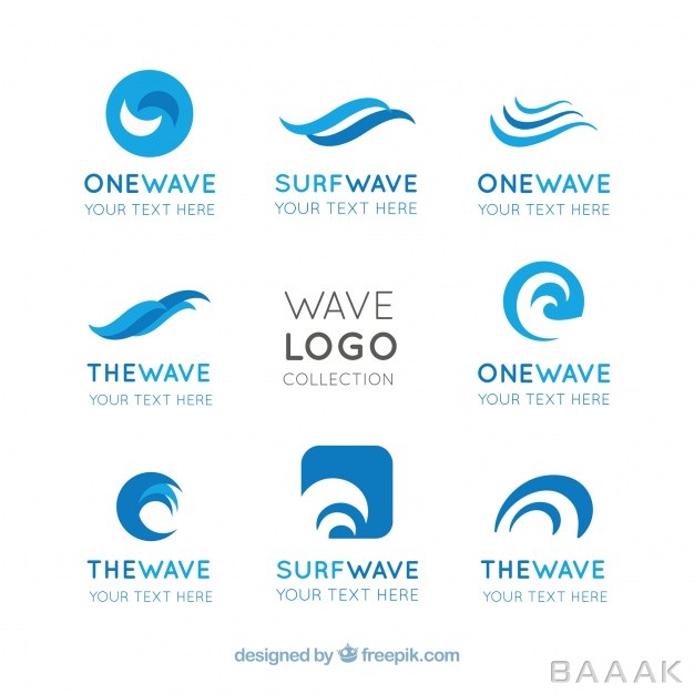 لوگو-مدرن-Flat-pack-wave-logos-with-abstract-designs_1109624
