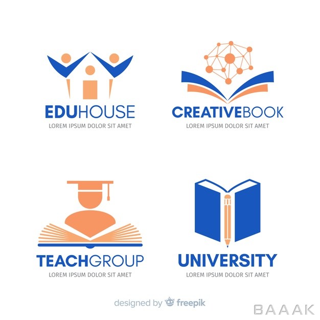 لوگو-جذاب-Flat-school-logo-template-collection_4934639
