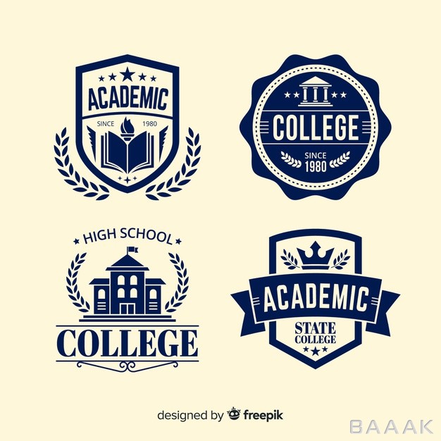 لوگو-فوق-العاده-Flat-school-logo-template-collection_4934624