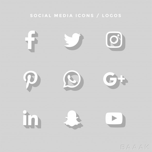 آیکون-فوق-العاده-Flat-social-media-icons-with-shadows_963744820