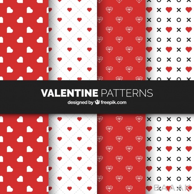 پترن-جذاب-Flat-valentine-s-day-pattern-collection-with-hearts_879809227