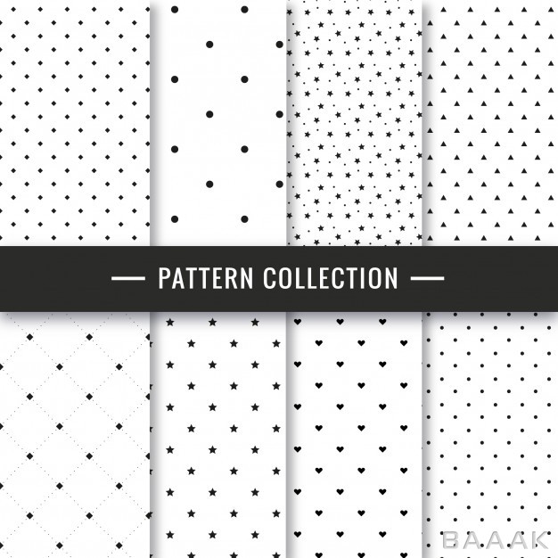 پترن-مدرن-Elegant-black-white-seamless-pattern-set_261495440