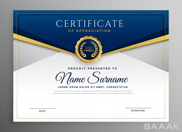 قالب-سرتیفیکیت-پرکاربرد-Elegant-blue-gold-diploma-certificate-template_523621076