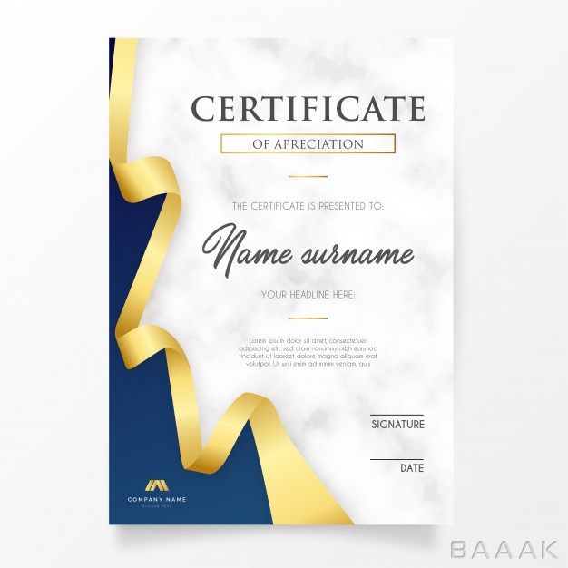 قالب-سرتیفیکیت-زیبا-و-جذاب-Elegant-certificate-with-golden-ribbon_599422495