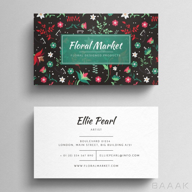 کارت-ویزیت-پرکاربرد-Elegant-floral-business-card-template_2785559
