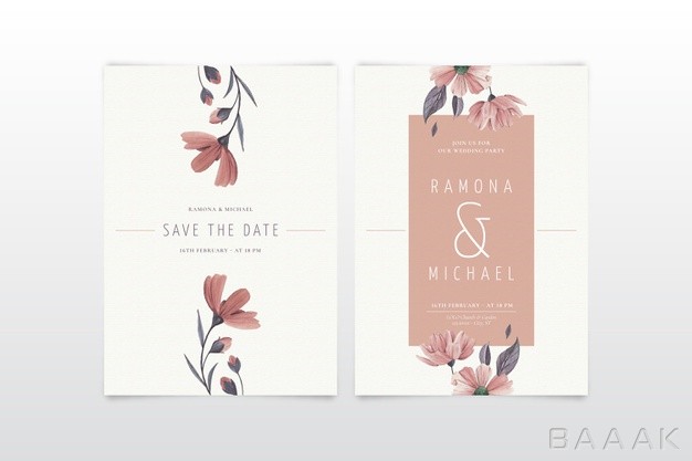 کارت-دعوت-جذاب-و-مدرن-Elegant-minimalistic-floral-wedding-invitation-template_203239198