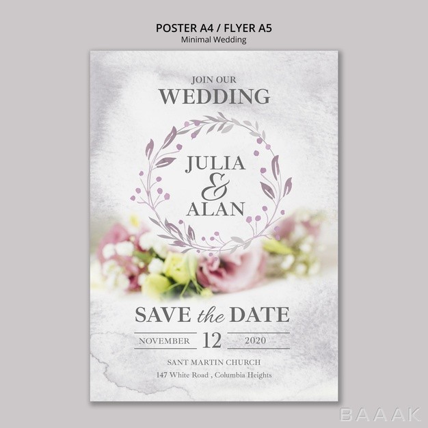 تراکت-خاص-Floral-minimal-wedding-flyer-template_376892535