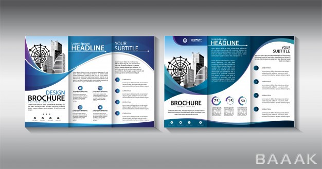 بروشور-مدرن-Blue-brochure-trifold-business-template_3979289