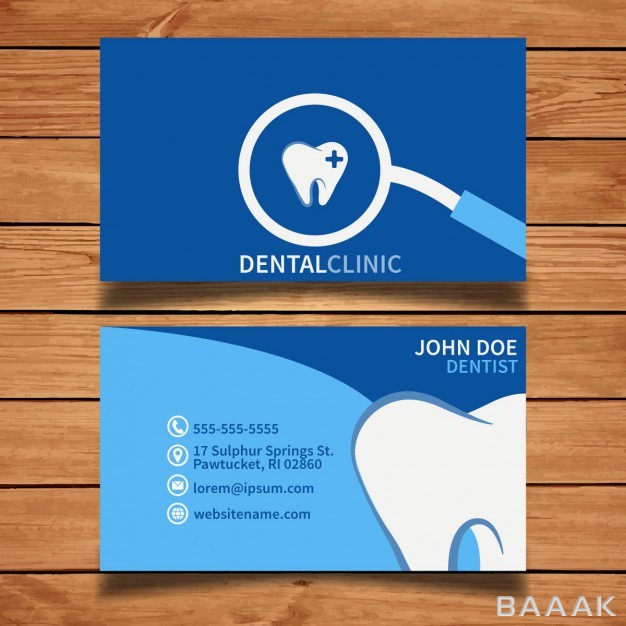 کارت-ویزیت-فوق-العاده-Blue-dental-business-card_903603