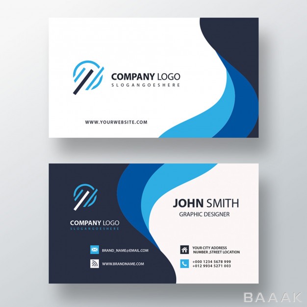 کارت-ویزیت-زیبا-Blue-wavy-business-card_3567407