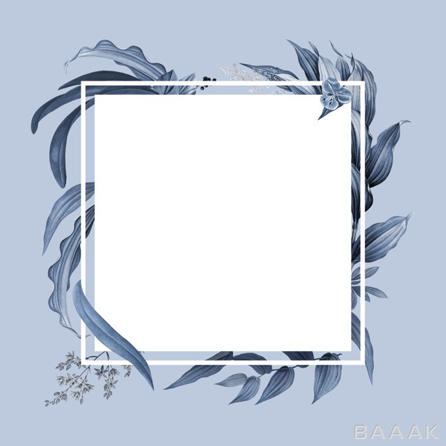 قاب-خاص-و-خلاقانه-Empty-frame-with-blue-leaves-design_550248078