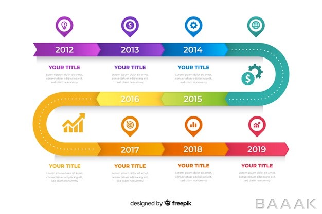 اینفوگرافیک-زیبا-Infographic-timeline-template-flat-design_5171651
