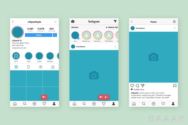 اینستاگرام-مدرن-و-خلاقانه-Instagram-profile-interface-template_365845688
