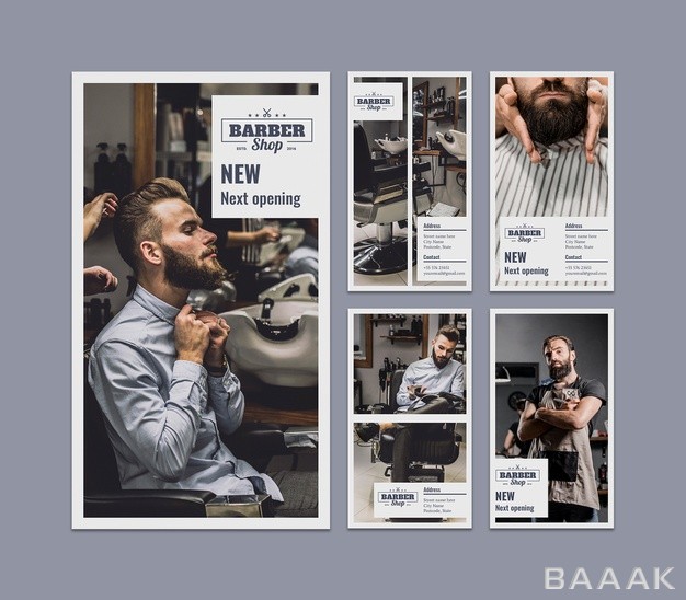 اینستاگرام-خاص-و-خلاقانه-Instagram-stories-set-with-barber-concept_659735573