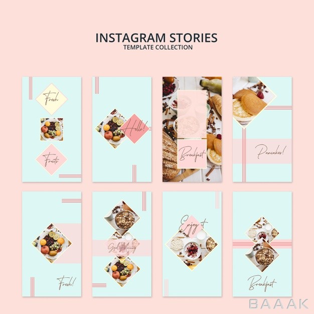 قالب-اینستاگرام-خلاقانه-Instagram-stories-template-collection-with-breakfast-concept_648472776