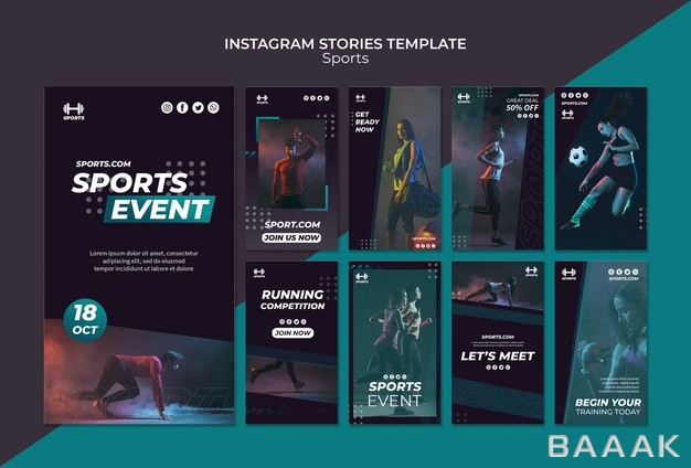 اینستاگرام-مدرن-Instagram-stories-template-sport-event_203641888