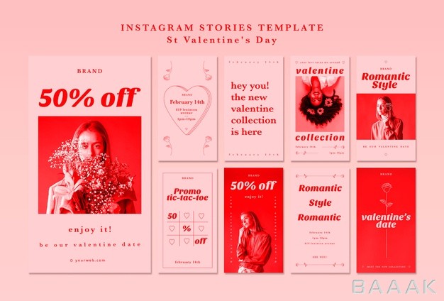 اینستاگرام-خلاقانه-Instagram-stories-template-valentine-s-day_226187051
