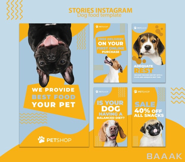 قالب-اینستاگرام-مدرن-و-جذاب-Instagram-stories-template-with-dog-food_508690942