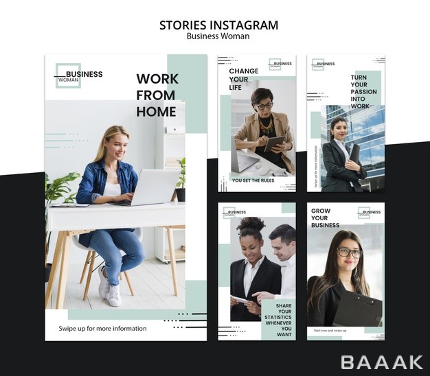 اینستاگرام-خاص-Instagram-stories-with-business-woman-concept_484158253