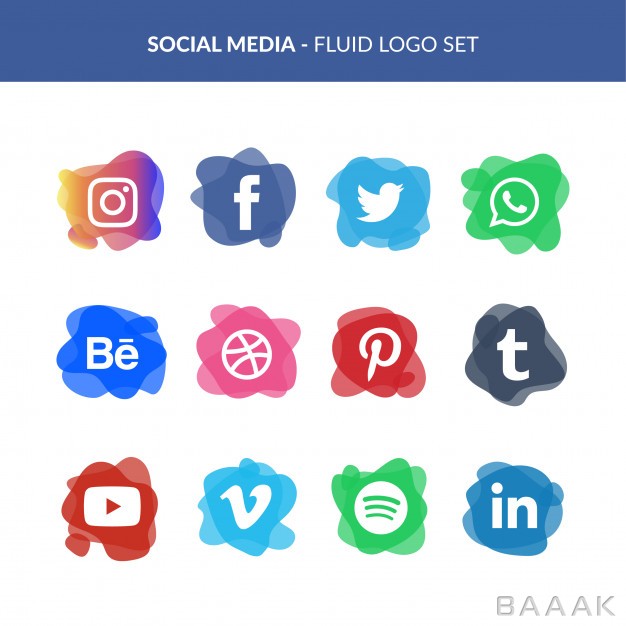 لوگو-خاص-و-خلاقانه-Social-media-logo-set-fluid-style_4855066