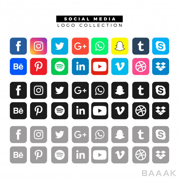 لوگو-خلاقانه-Social-media-logos-different-colors_3765836