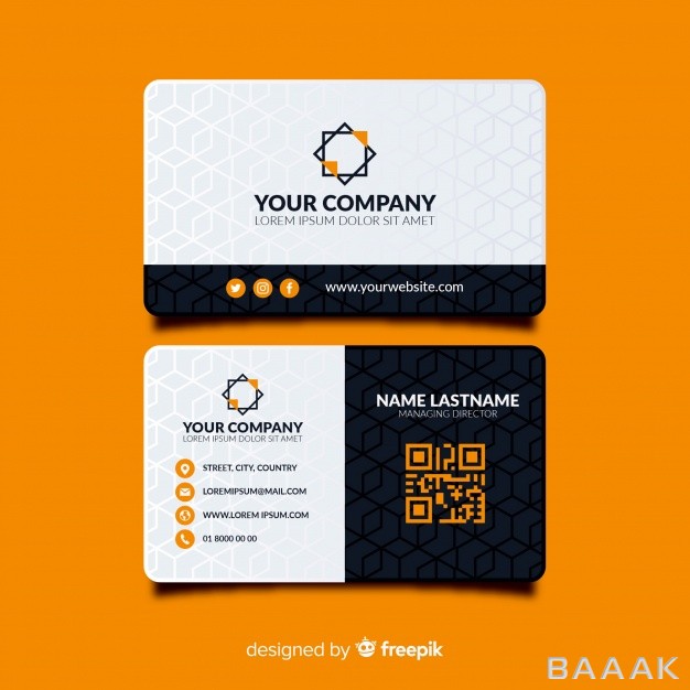 کارت-ویزیت-خلاقانه-Modern-business-card-template-with-abstract-shapes_3243350