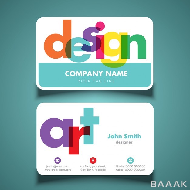 کارت-ویزیت-فوق-العاده-Modern-colorful-business-cards_917435