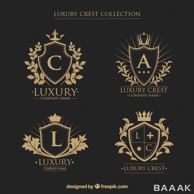 لوگو-پرکاربرد-Logos-collection-crests-with-initials-vintage-style_949232