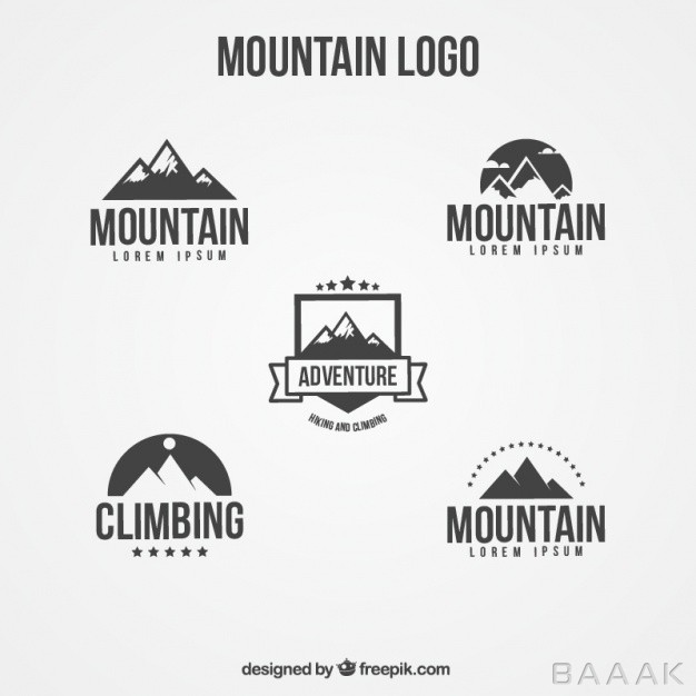 لوگو-خاص-و-خلاقانه-Logos-set-flat-mountain_912920
